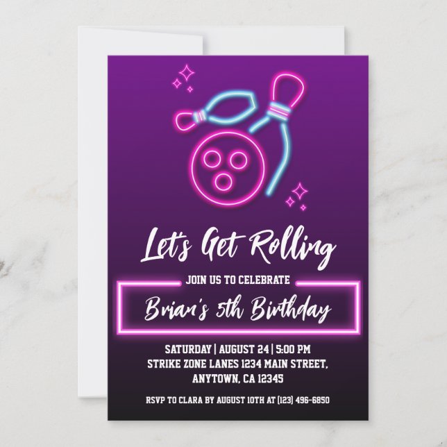 invitaciones para una fiesta de bolos (Anverso)