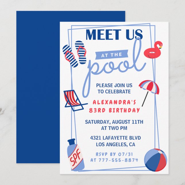 Invitaciones para una fiesta de cumpleaños 83 en l (Anverso / Reverso)