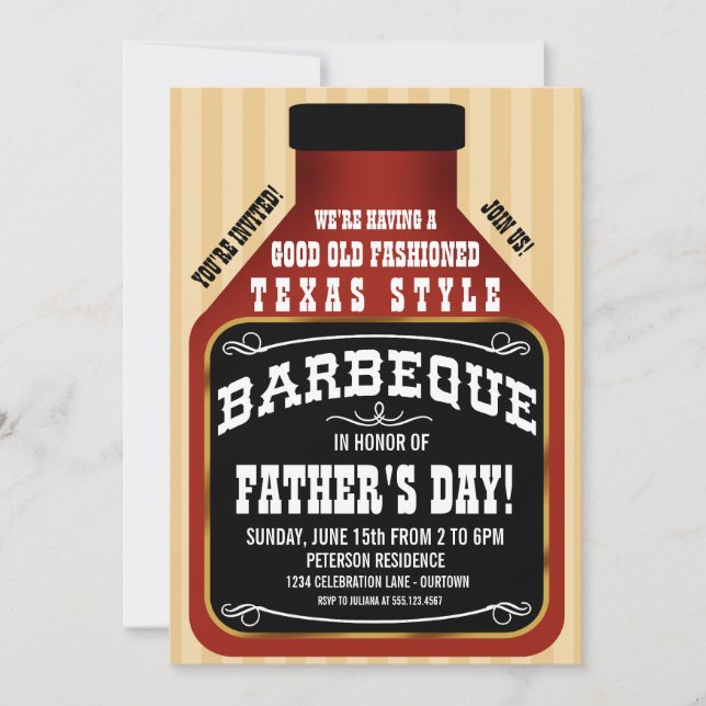Invitaciones para una fiesta de Día del Padre al e (Anverso)