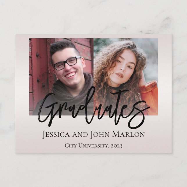 Invitaciones para una fiesta de graduación doble (Anverso)