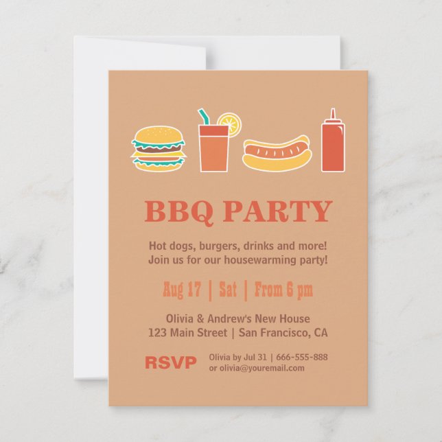 Invitaciones para una fiesta de inauguración de ca (Anverso)