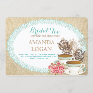 Invitaciones para una fiesta de té de ducha de nov