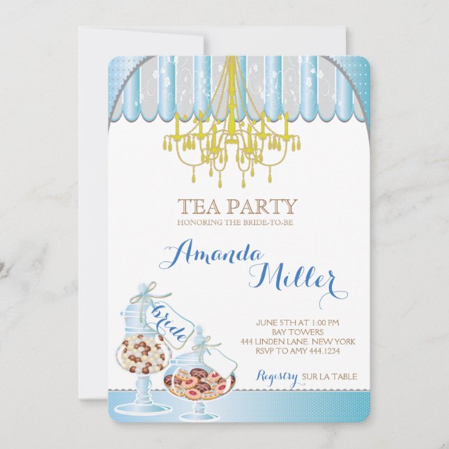 Invitaciones para una fiesta de té de ducha de nov (Anverso)