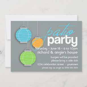 Invitaciones para una fiesta de verano en el patio