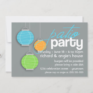 Invitaciones para una fiesta de verano en el patio