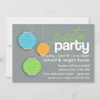 Invitaciones para una fiesta de verano en el patio