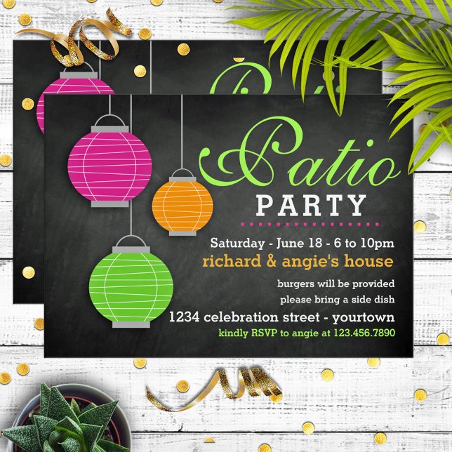 Invitaciones para una fiesta de verano en el patio (Subido por el creador)