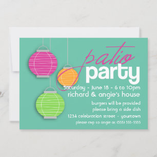 Invitaciones para una fiesta de verano en el patio