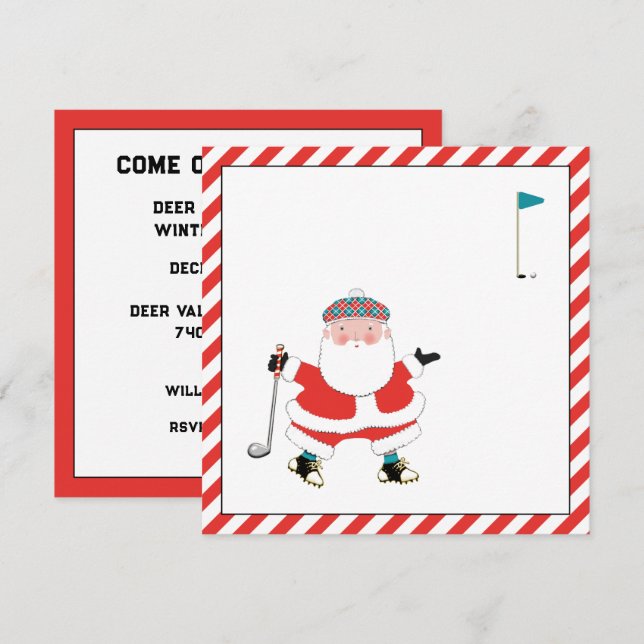 Invitaciones para vacaciones de golf (Anverso / Reverso)