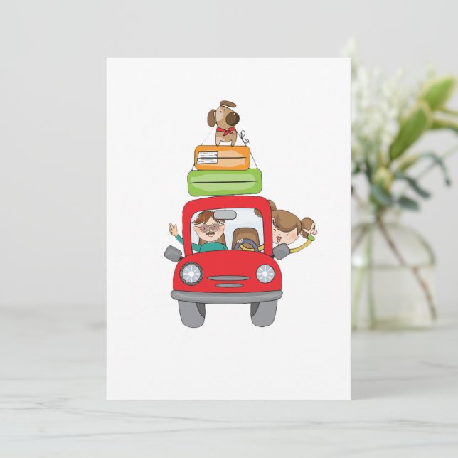 Invitaciones para vacaciones familiares (Anverso de pie)