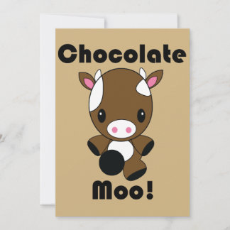 Invitaciones para vacas chocolate moo kawaii
