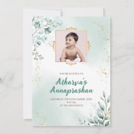 Invitaciones Pasni Annaprashana, invitación de des
