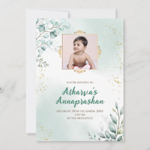 Invitaciones Pasni Annaprashana, invitación de des