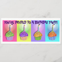 Invitaciones - Pasteles de cumpleaños de arte pop