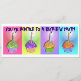 Invitaciones - Pasteles de cumpleaños de arte pop