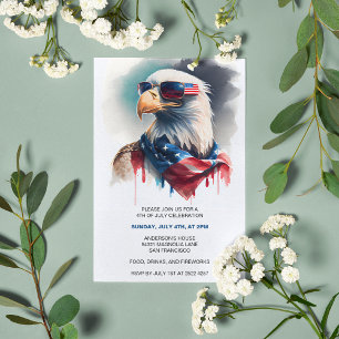 Invitaciones Patriotic Bald Eagle 4 De Julio