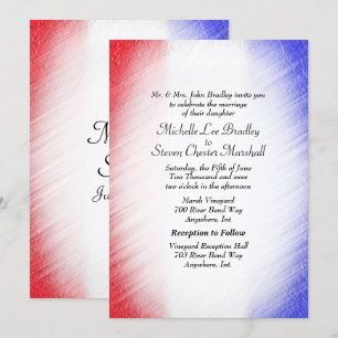 Invitaciones patrióticas a la boda de bandas