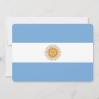 Invitaciones patrióticas con bandera argentina