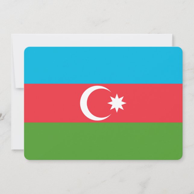 Invitaciones patrióticas con bandera de Azerbaiyán (Anverso)