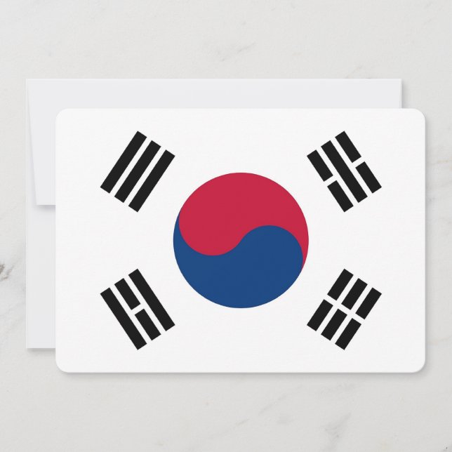 Invitaciones patrióticas con bandera de Corea del  (Anverso)