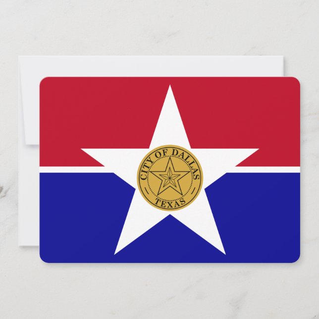 Invitaciones patrióticas con Bandera de Dallas (Anverso)