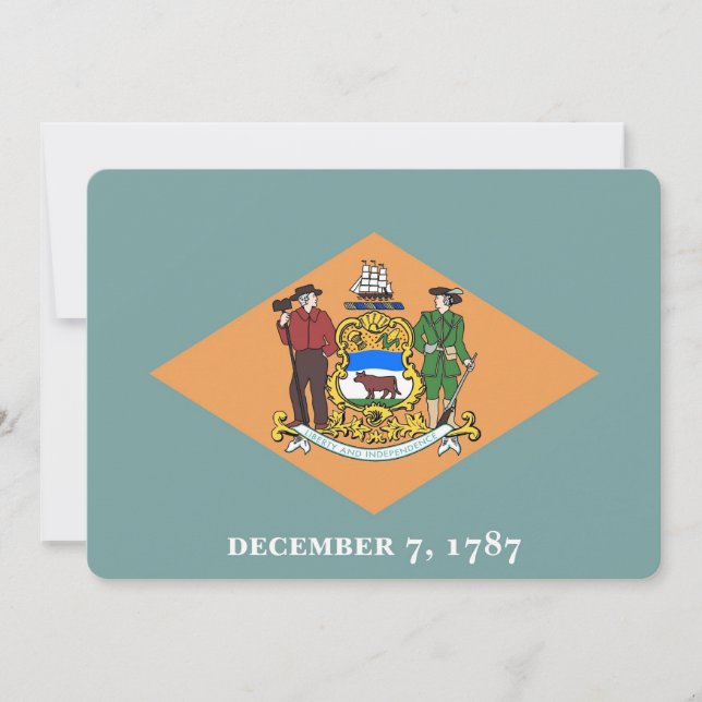 Invitaciones patrióticas con bandera de Delaware (Anverso)