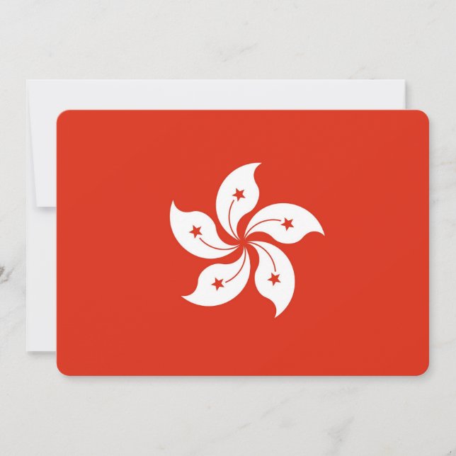 Invitaciones patrióticas con bandera de Hong Kong (Anverso)