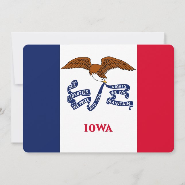 Invitaciones patrióticas con bandera de Iowa (Anverso)