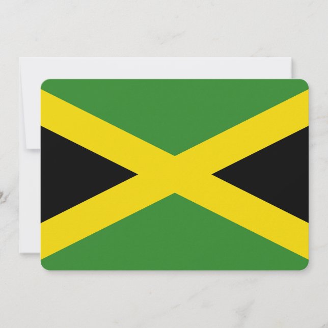 Invitaciones patrióticas con bandera de Jamaica (Anverso)