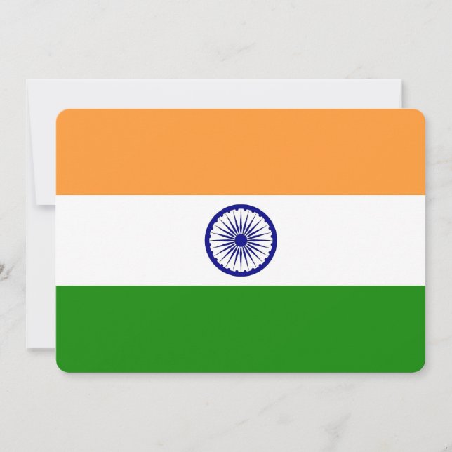 Invitaciones patrióticas con bandera de la India (Anverso)