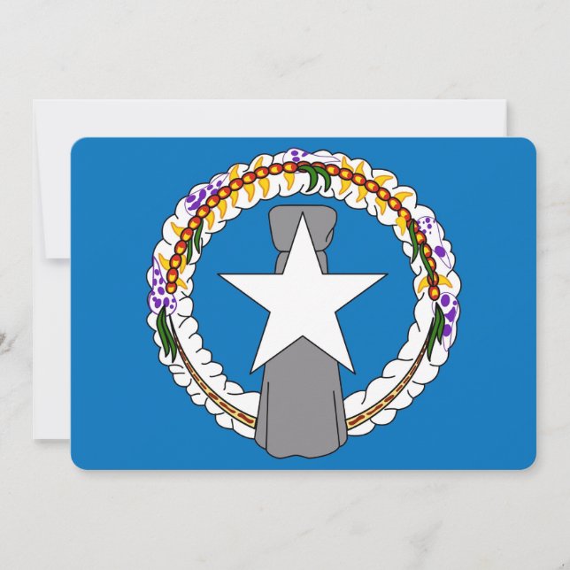 Invitaciones patrióticas con bandera de Mariana de (Anverso)