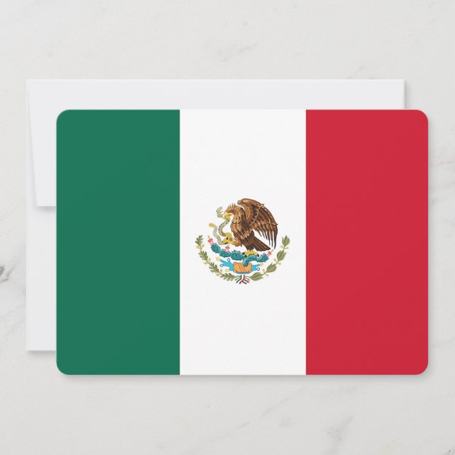 Invitaciones patrióticas con bandera de México (Anverso)