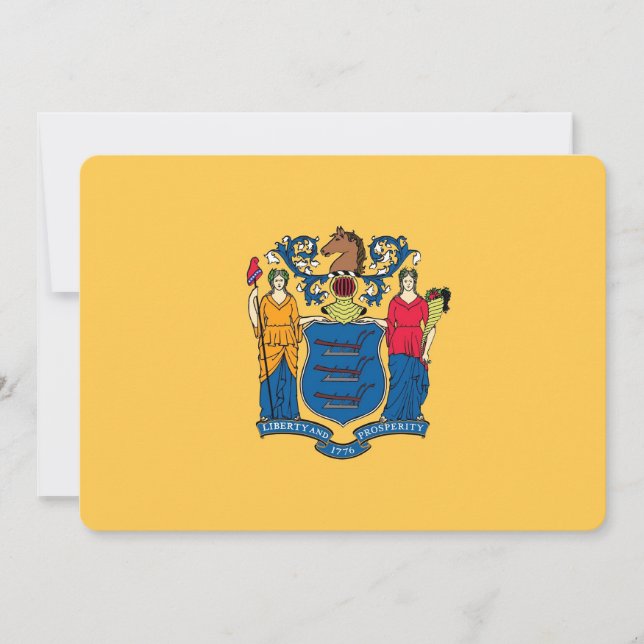 Invitaciones patrióticas con bandera de Nueva Jers (Anverso)