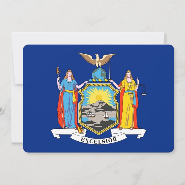 Invitaciones patrióticas con bandera de Nueva York (Anverso)