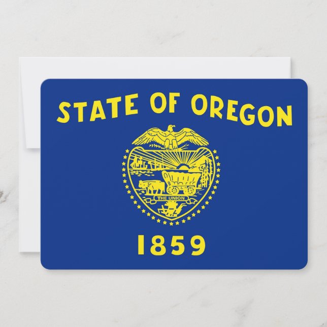Invitaciones patrióticas con bandera de Oregón (Anverso)