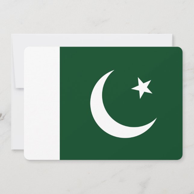 Invitaciones patrióticas con bandera de Pakistán (Anverso)