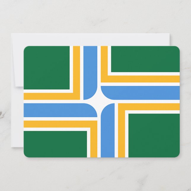 Invitaciones patrióticas con bandera de Portland (Anverso)