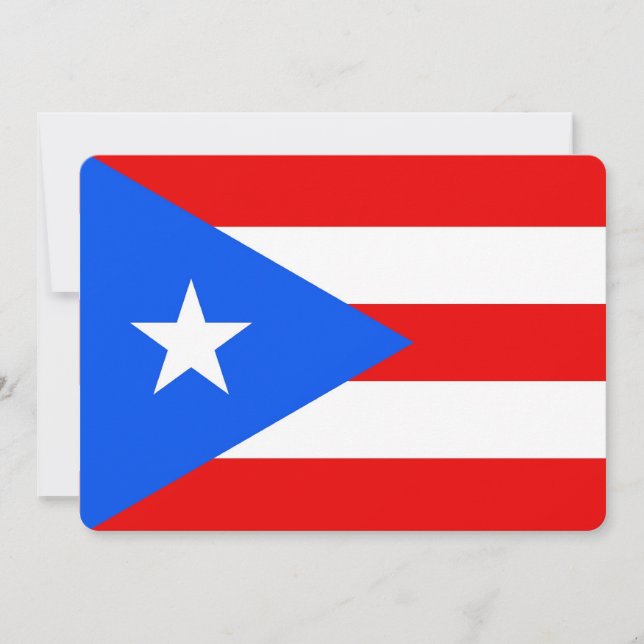 Invitaciones patrióticas con bandera de Puerto Ric (Anverso)