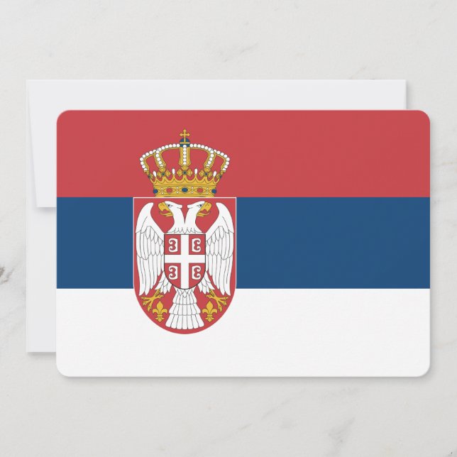 Invitaciones patrióticas con bandera de Serbia (Anverso)