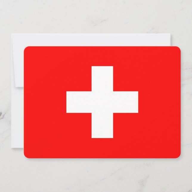 Invitaciones patrióticas con bandera suiza (Anverso)