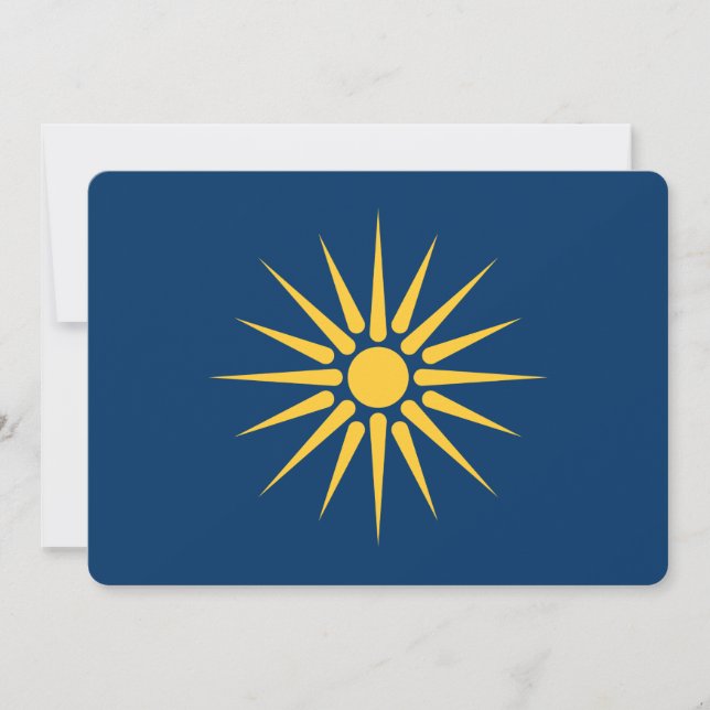 Invitaciones patrióticas con la bandera de Macedon (Anverso)
