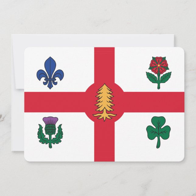 Invitaciones patrióticas con la bandera de Montrea (Anverso)