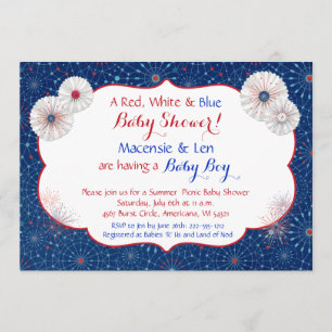 Invitaciones patrióticas de Baby Shower de los