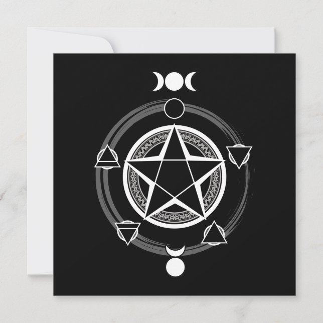 Invitaciones Pentagram Elementales Oscuras (Anverso)