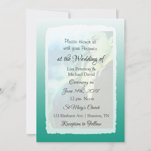 Invitaciones personalizadas a la boda fotográfica (Anverso)