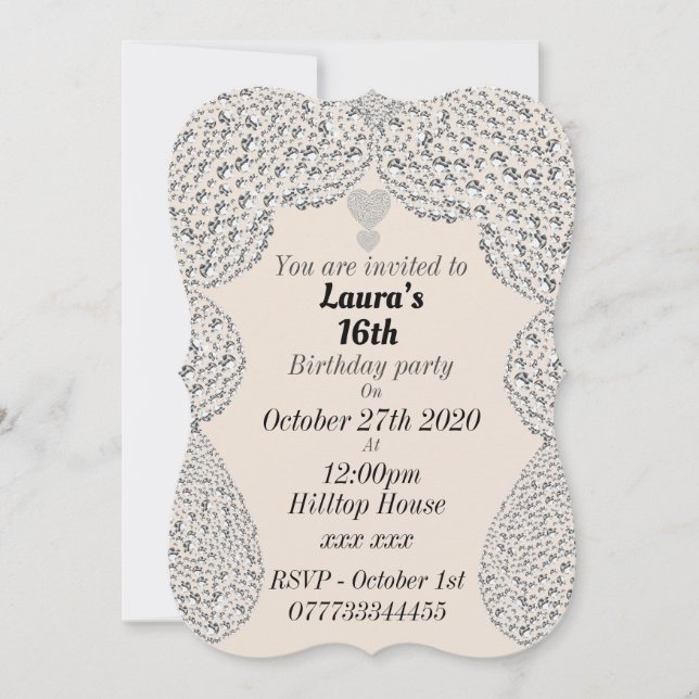 invitaciones personalizadas a la fiesta de cumplea (Anverso)
