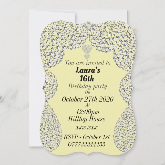 invitaciones personalizadas a la fiesta de cumplea (Anverso)