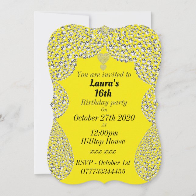 invitaciones personalizadas a la fiesta de cumplea (Anverso)