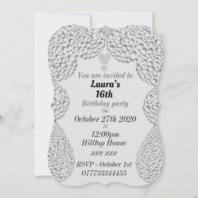 invitaciones personalizadas a la fiesta de cumplea (Anverso)
