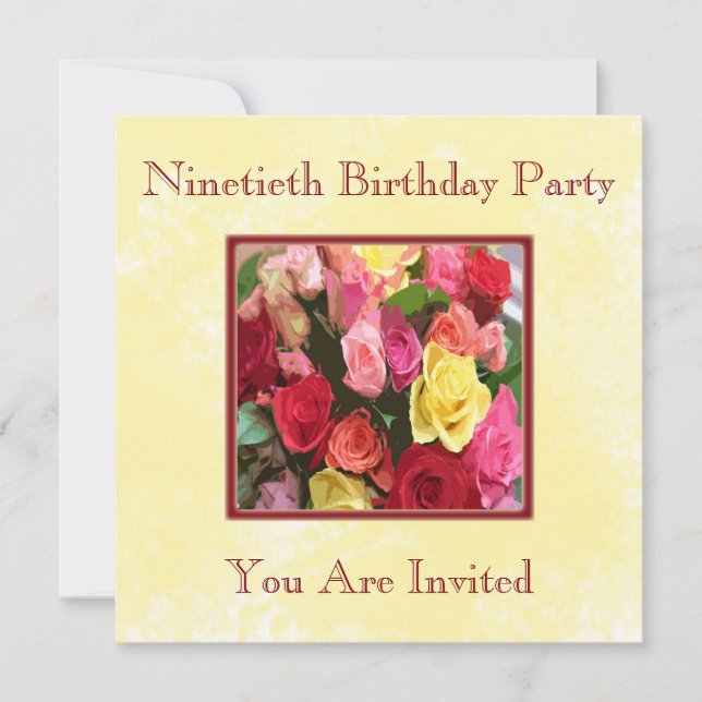 Invitaciones personalizadas a la fiesta de cumplea (Anverso)